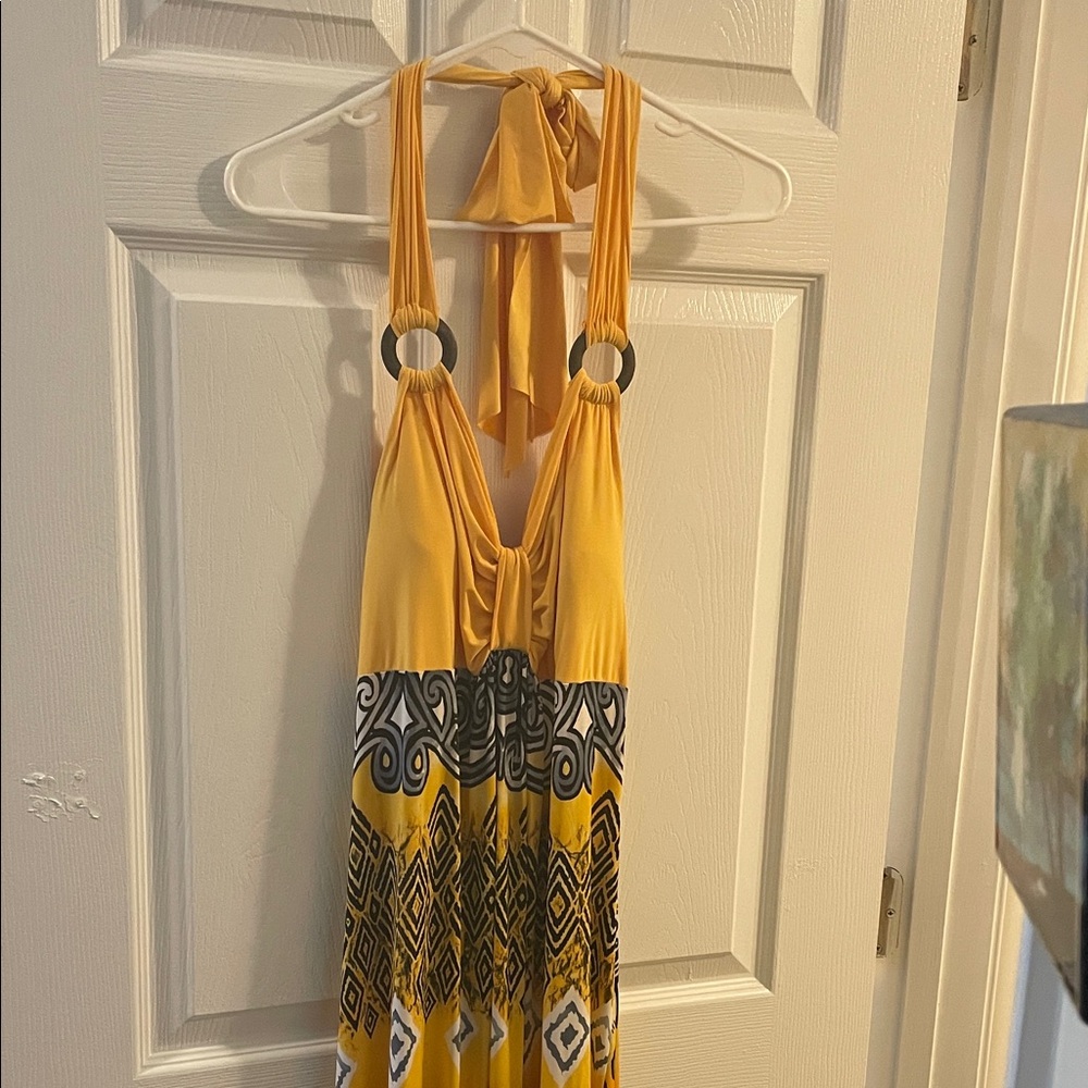 YoYo5 Size 6 Yellow and Black Maxi Dress